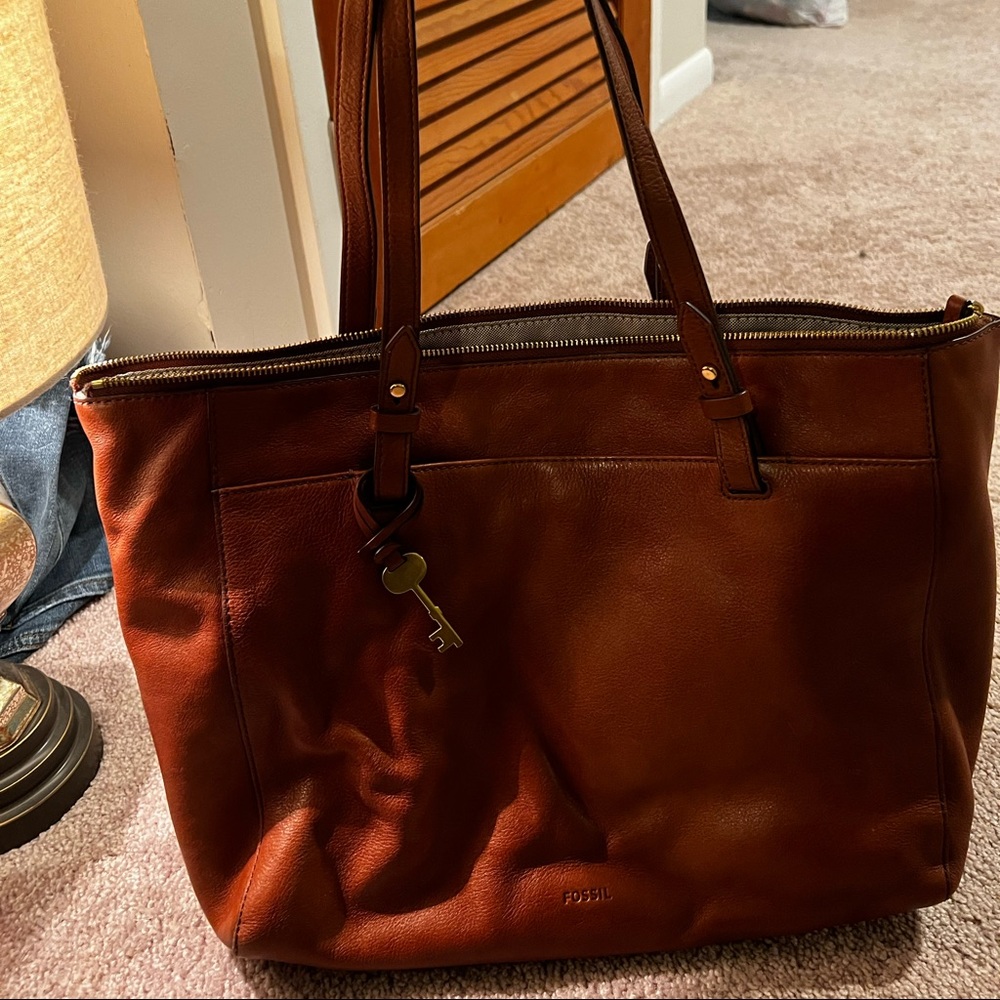 Fossil Rachel Tote Brown/Gold